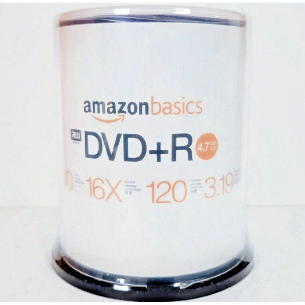 Amazon Basics  DVD+R 4.7GB 16x Blank Recordable Discs (100 pack) Sealed NEW